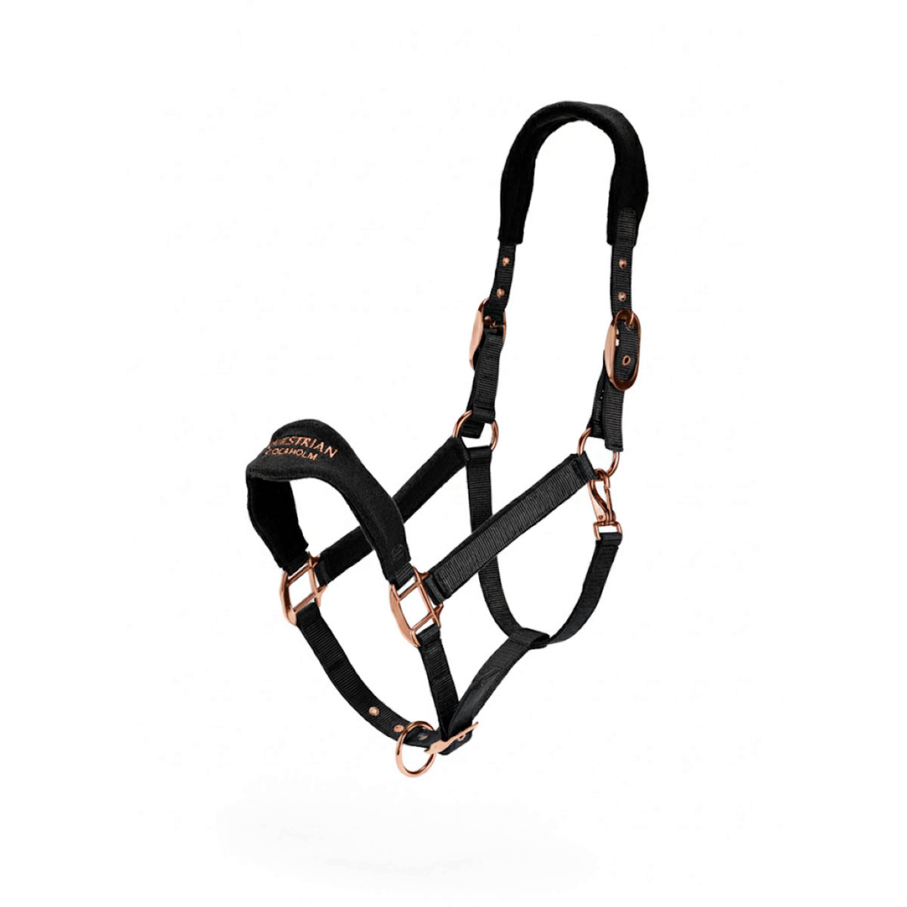 Equestrian Stockholm Halter Anatomic Fleece Black/Blush