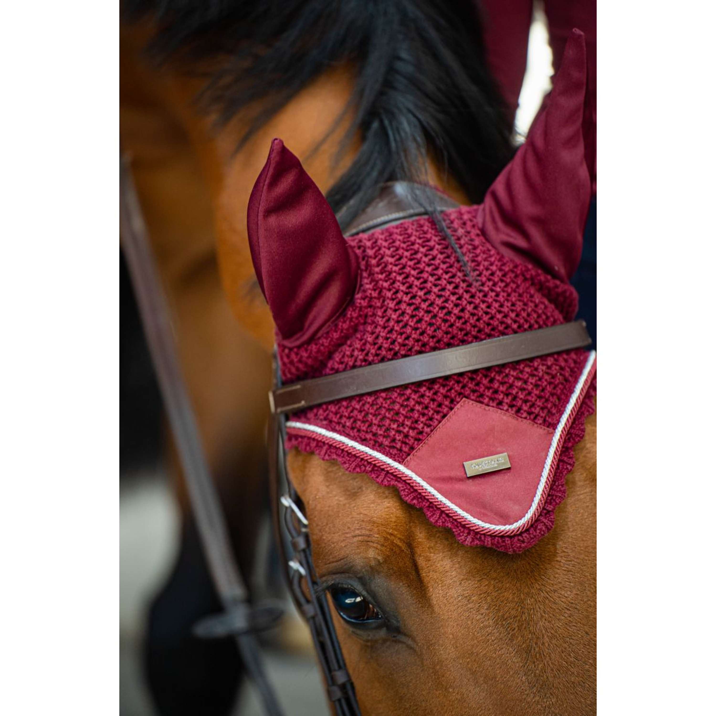 Equestrian Stockholm Ear Bonnet Bordeaux