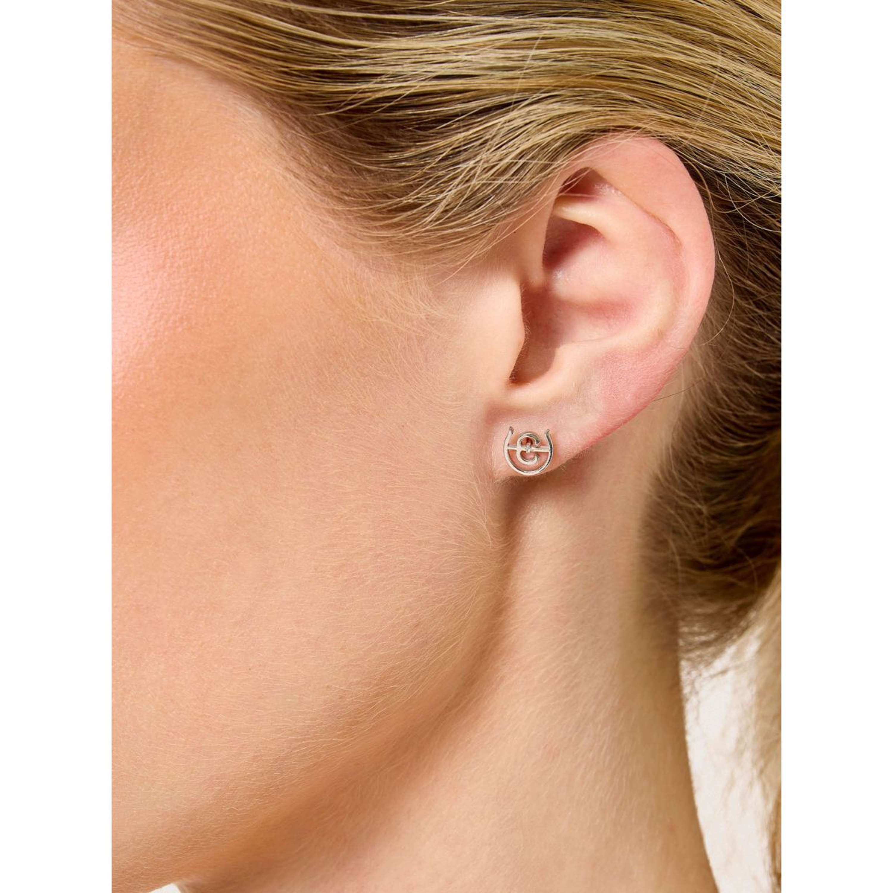 Equestrian Stockholm Earrings Logo Silver
