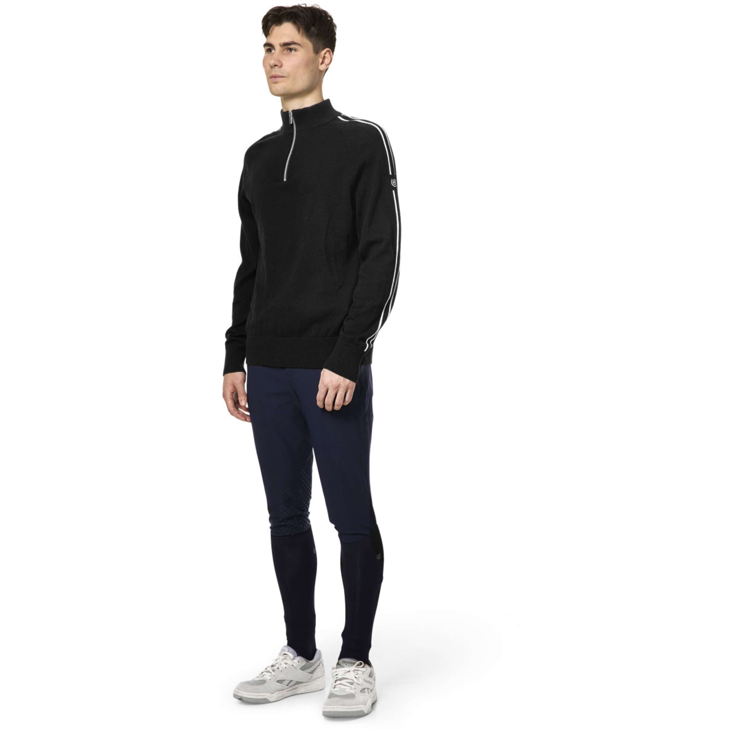 Equestrian Stockholm Knitted Zip Top Men Black