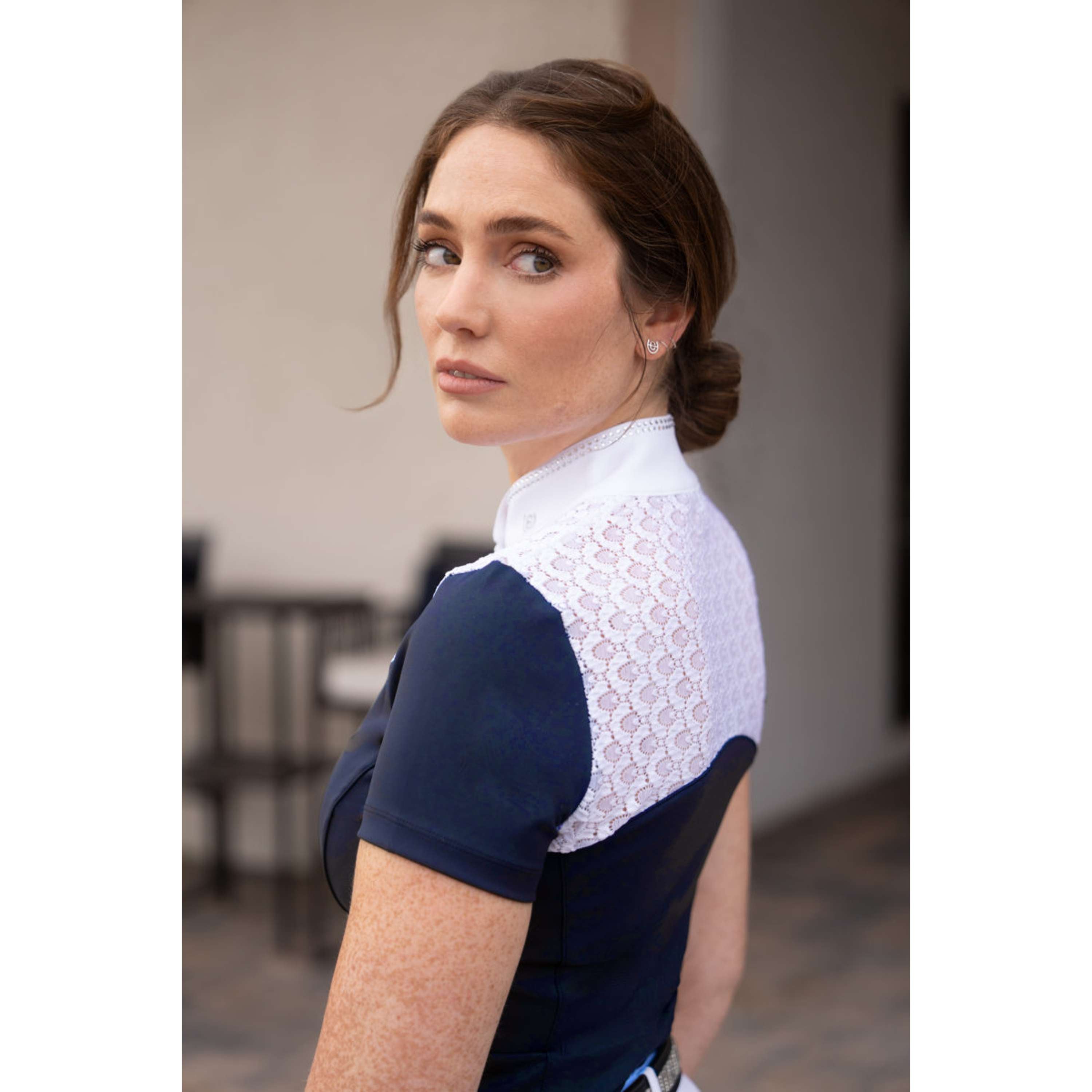 Equestrian Stockholm Competition Shirt Crystal Champion Navy