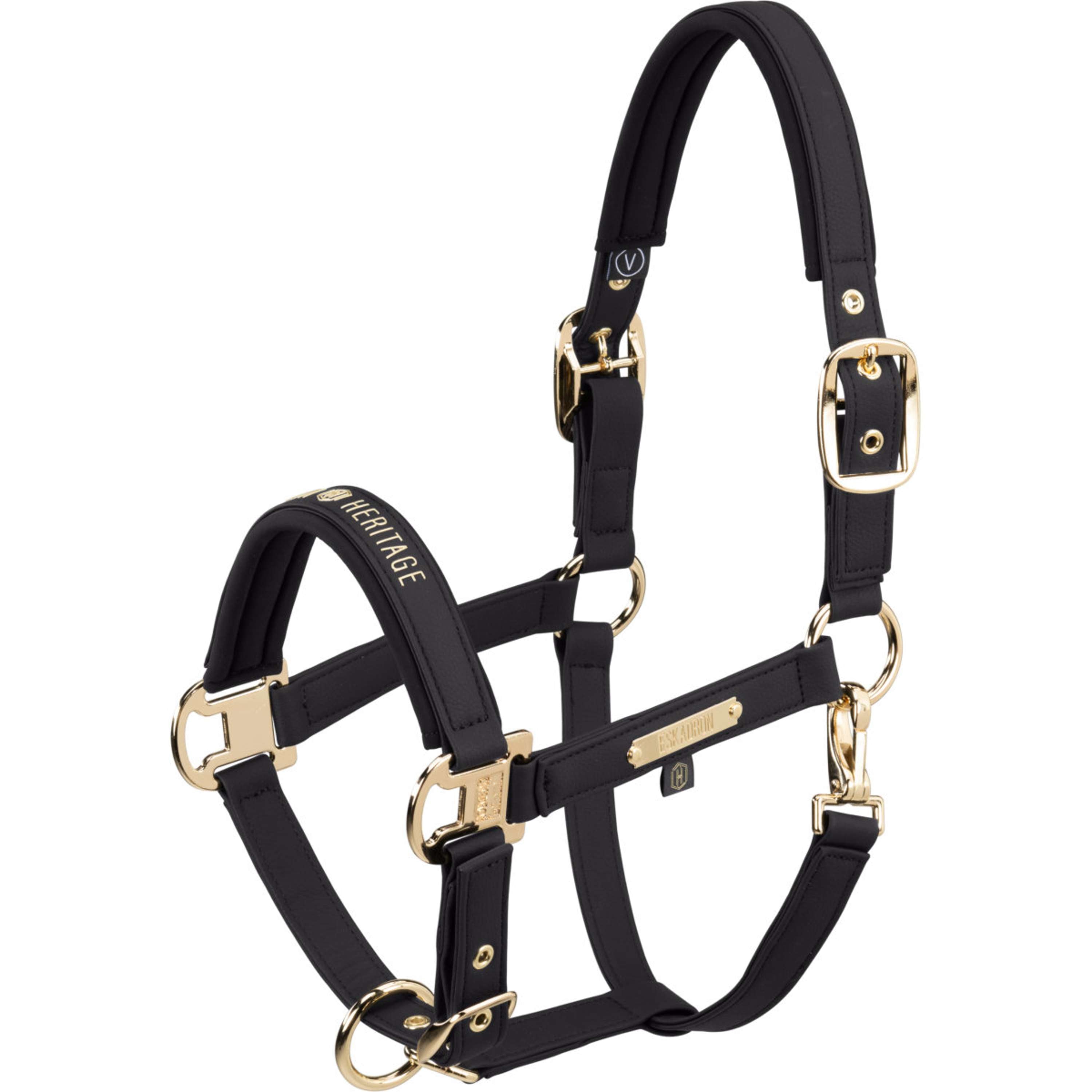 Eskadron Halter Heritage Faux Leather Double Pin Black