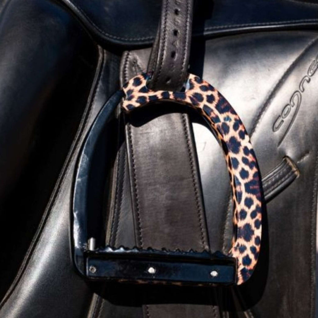 HB Showtime Safety Stirrups Leopard