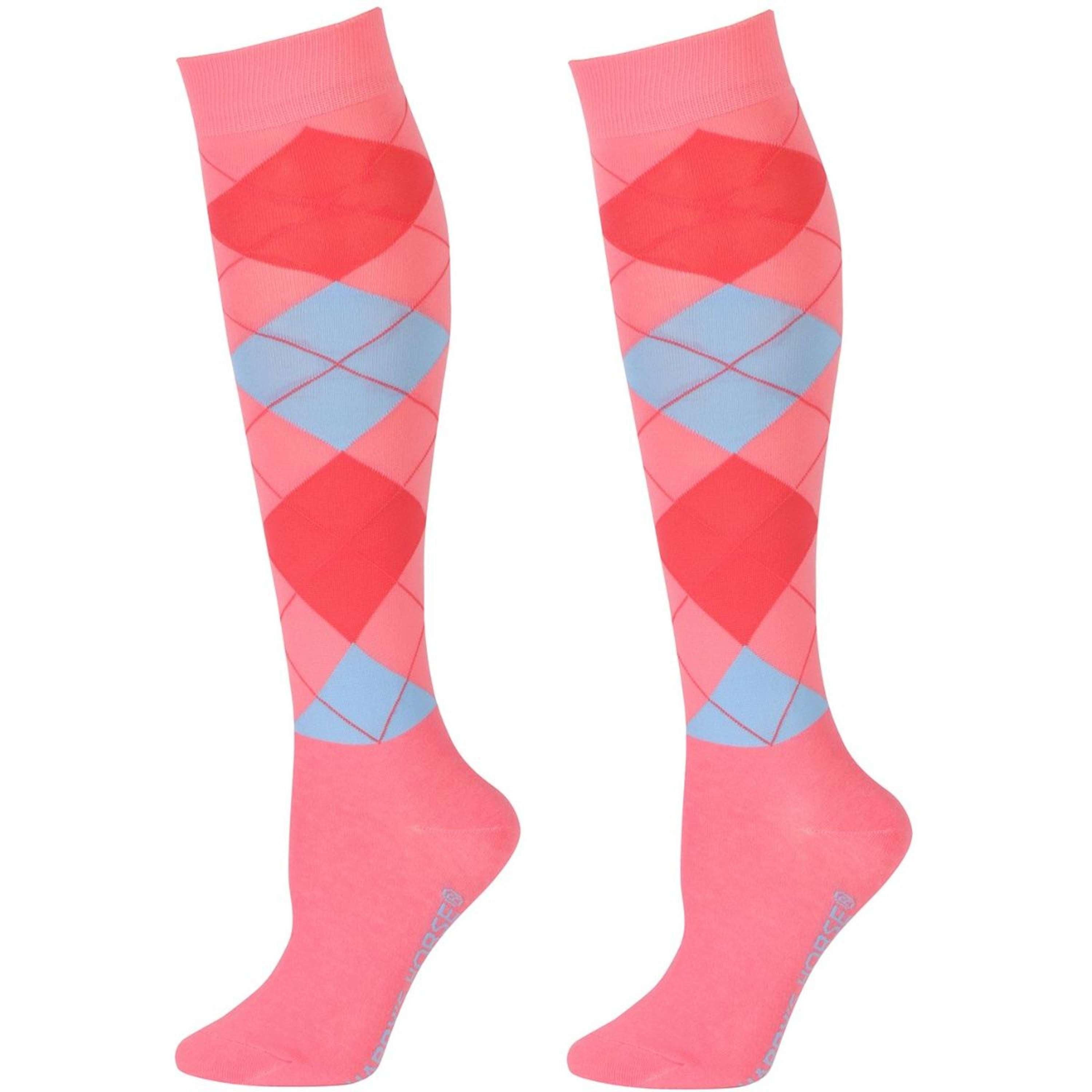 Harry's Horse Riding Socks Arygle Pink