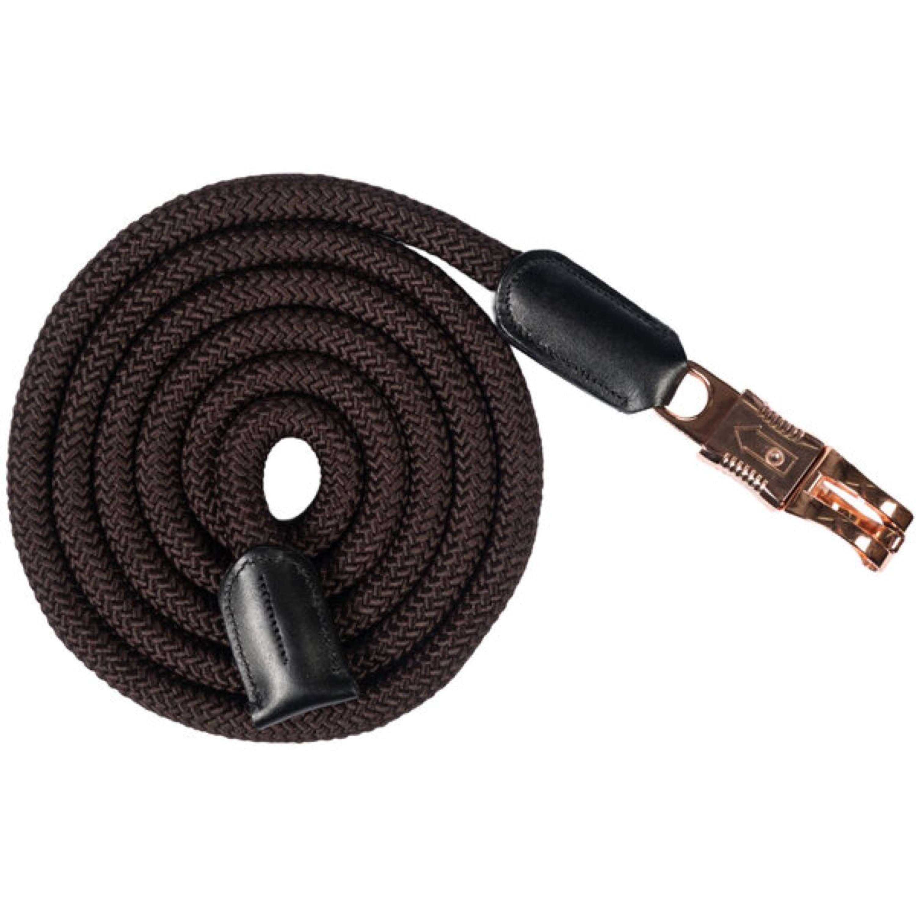 HKM Lead Rope Rosegold Glamour With Panic Hooks Brown/Rosegold