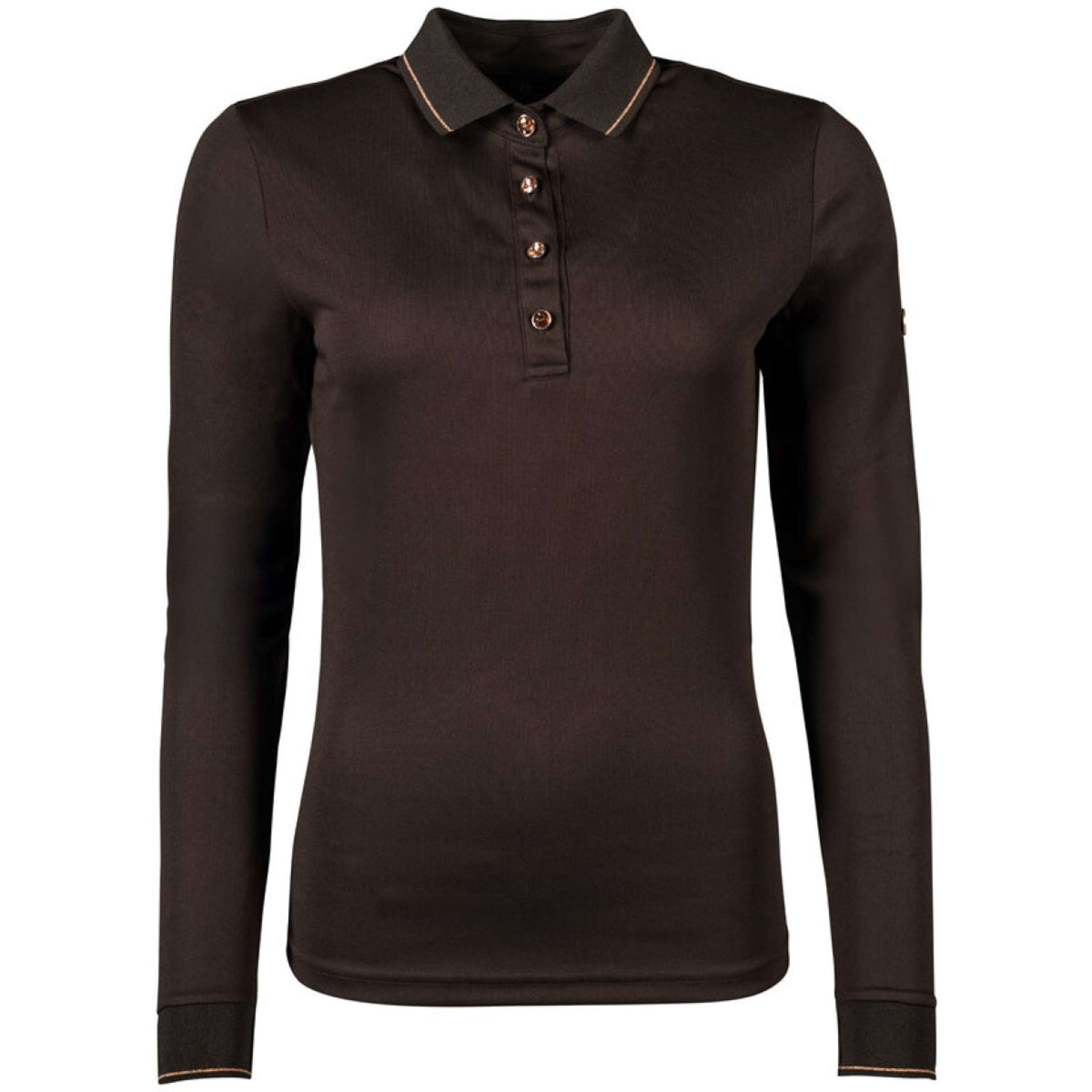 HKM Poloshirt Rosegold Glamour Longsleeve Brown/Rosegold