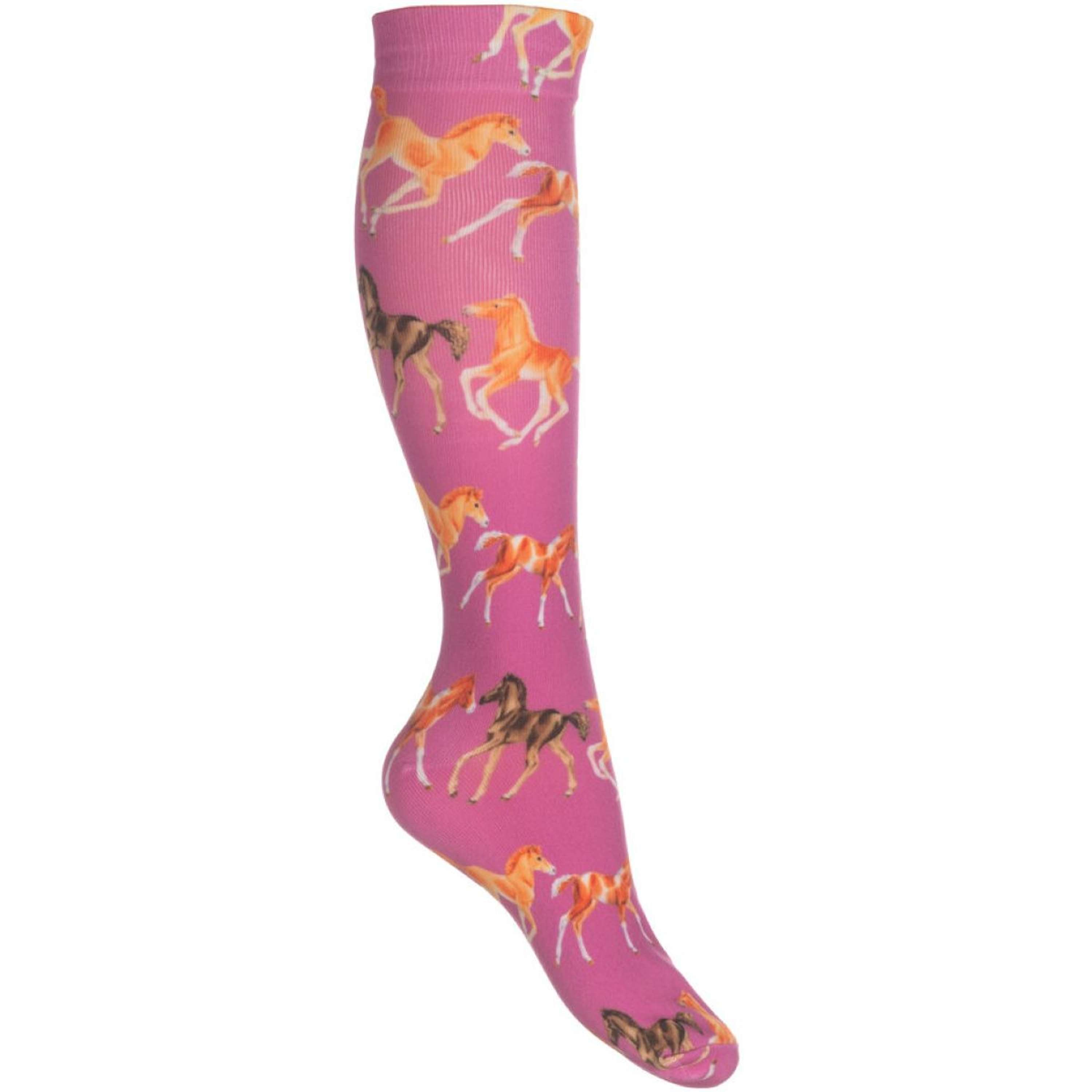 HKM Riding Socks Pony Club Pink