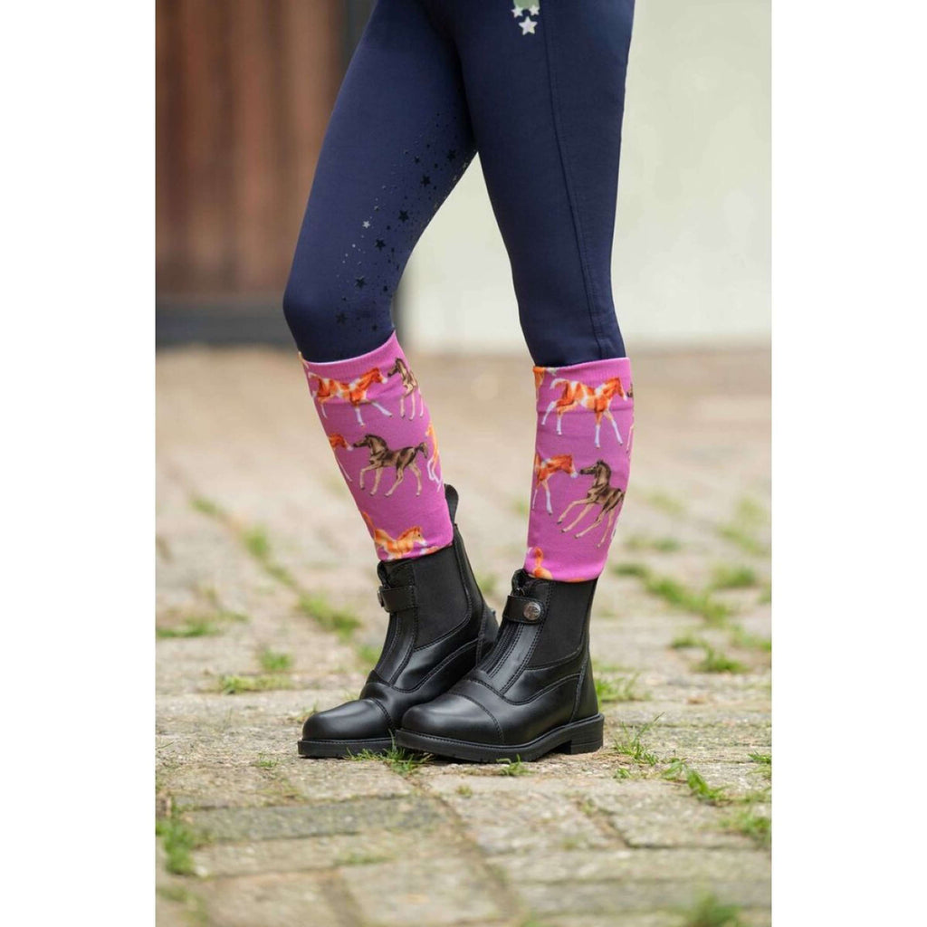 HKM Riding Socks Pony Club Pink