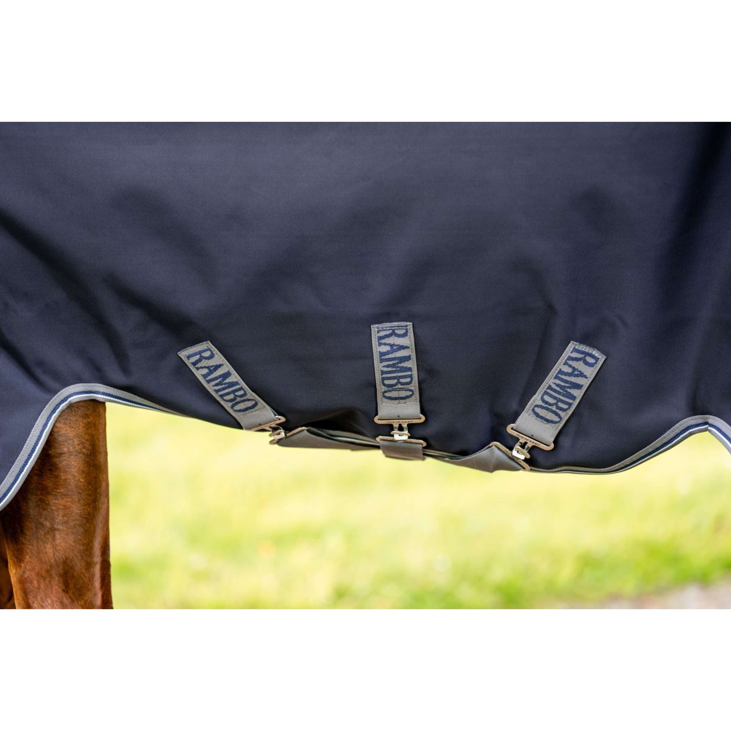 Rambo Turnout Rug 1680D Varilayer 250g Navy/Thunderstorm Grey/Silver
