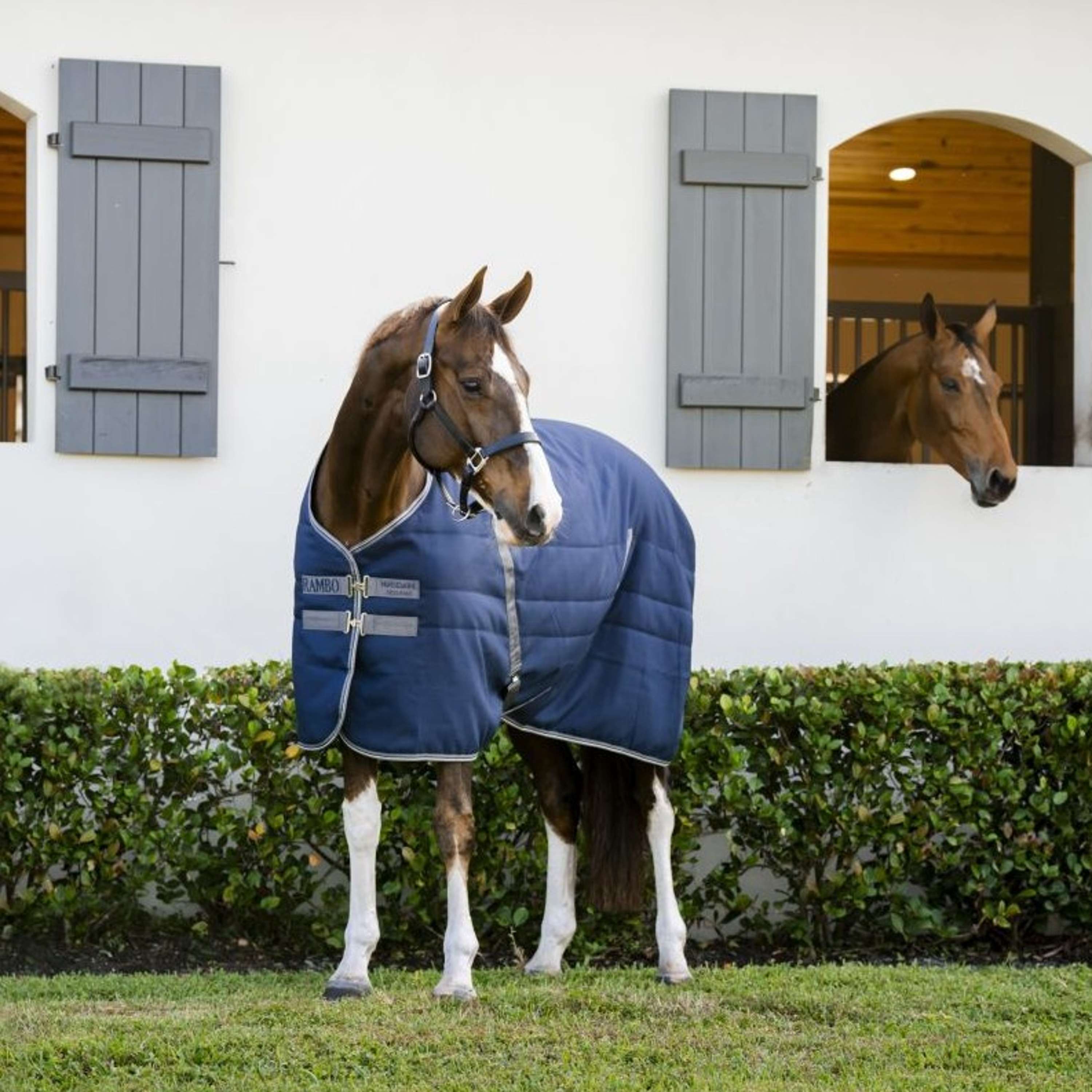 Rambo Stable Rug 100g Navy/Thunderstorm Grey/Silver