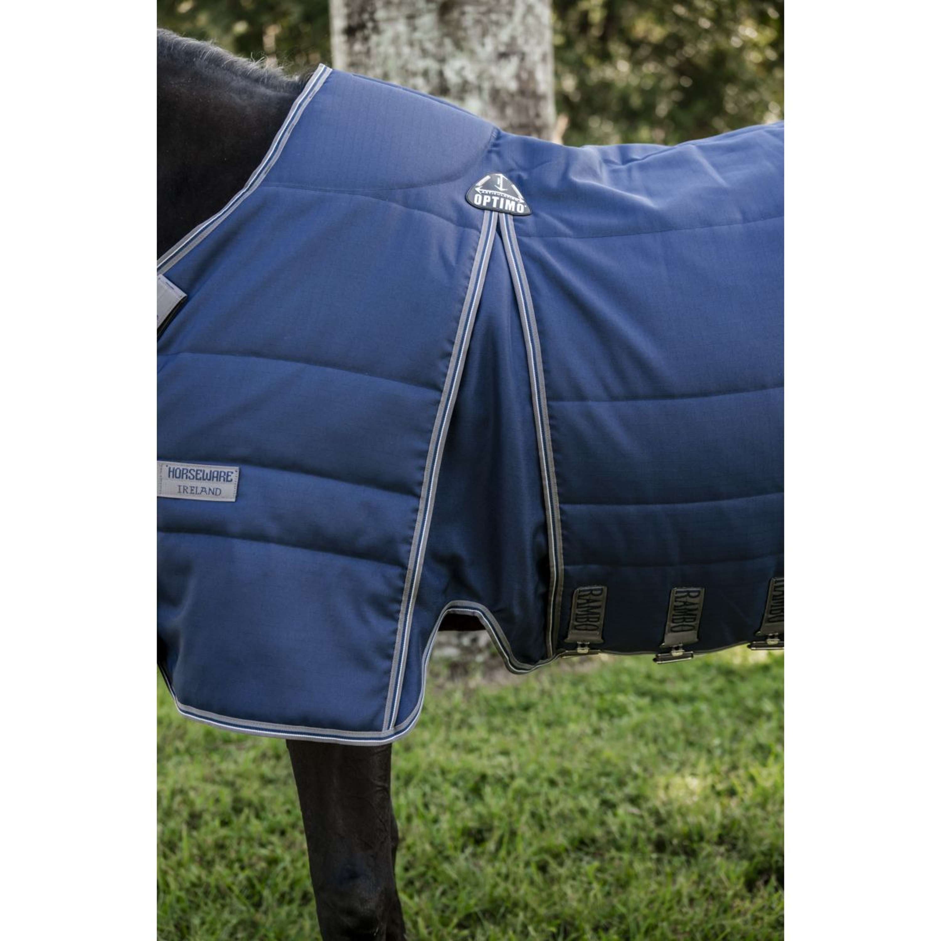 Rambo Optimo Stable Rug 400g Navy/Thunderstorm Grey/Silver