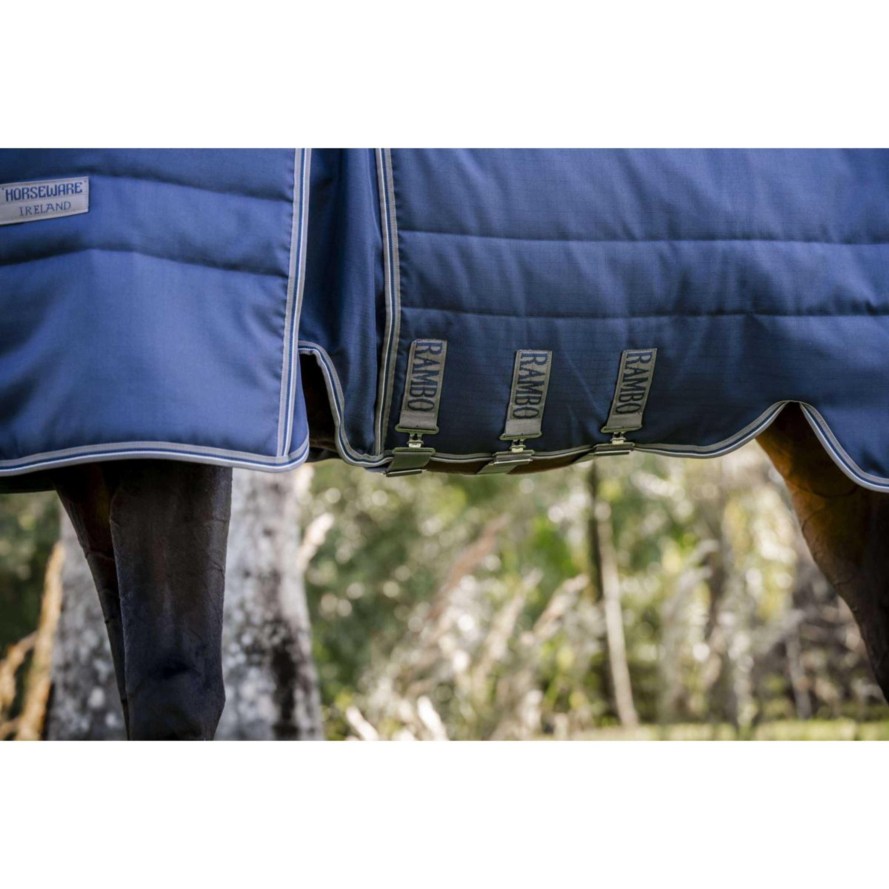 Rambo Optimo Stable Rug 400g Navy/Thunderstorm Grey/Silver
