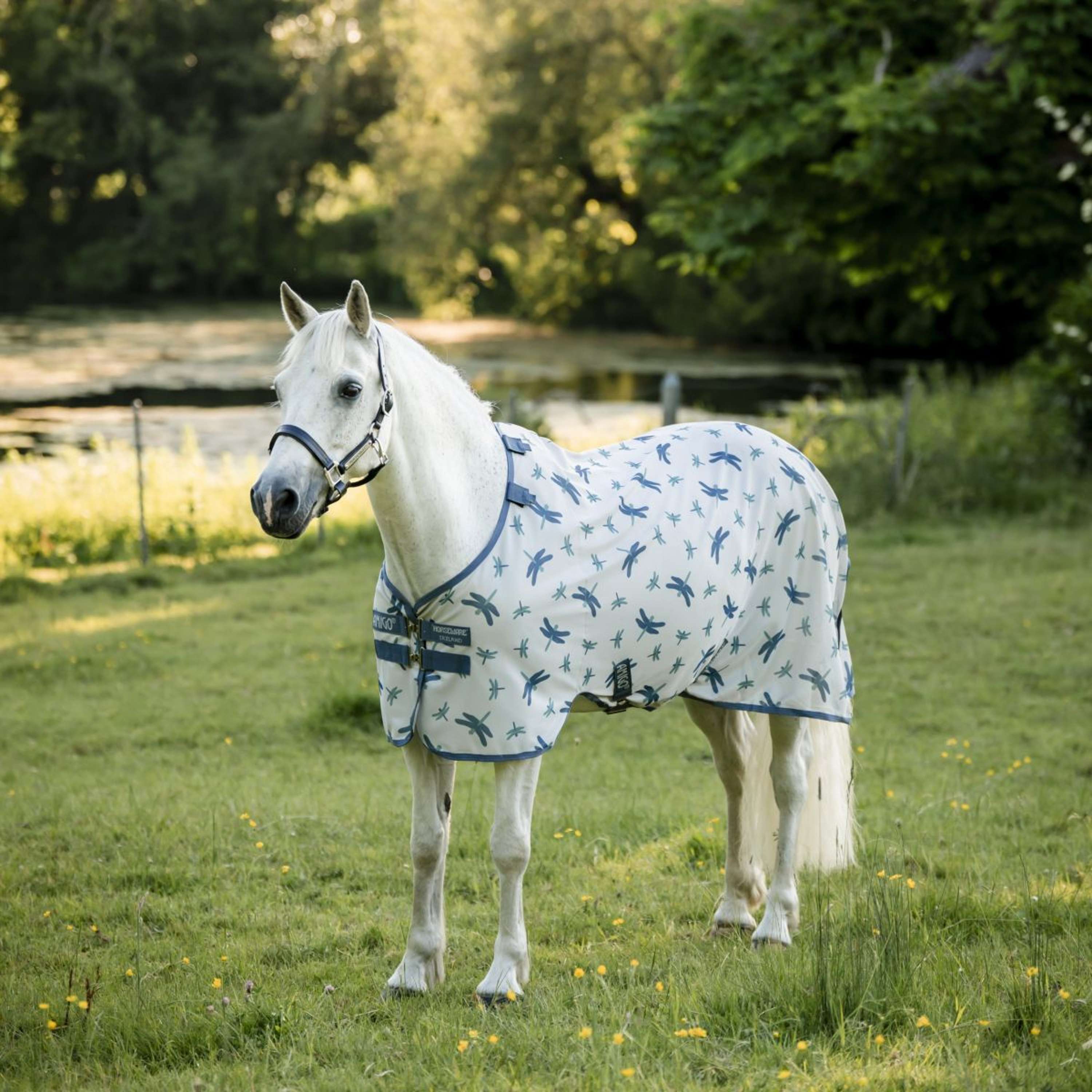 Amigo Bug Rug Pony Dragonfly Print/Silver/Blue/Sage
