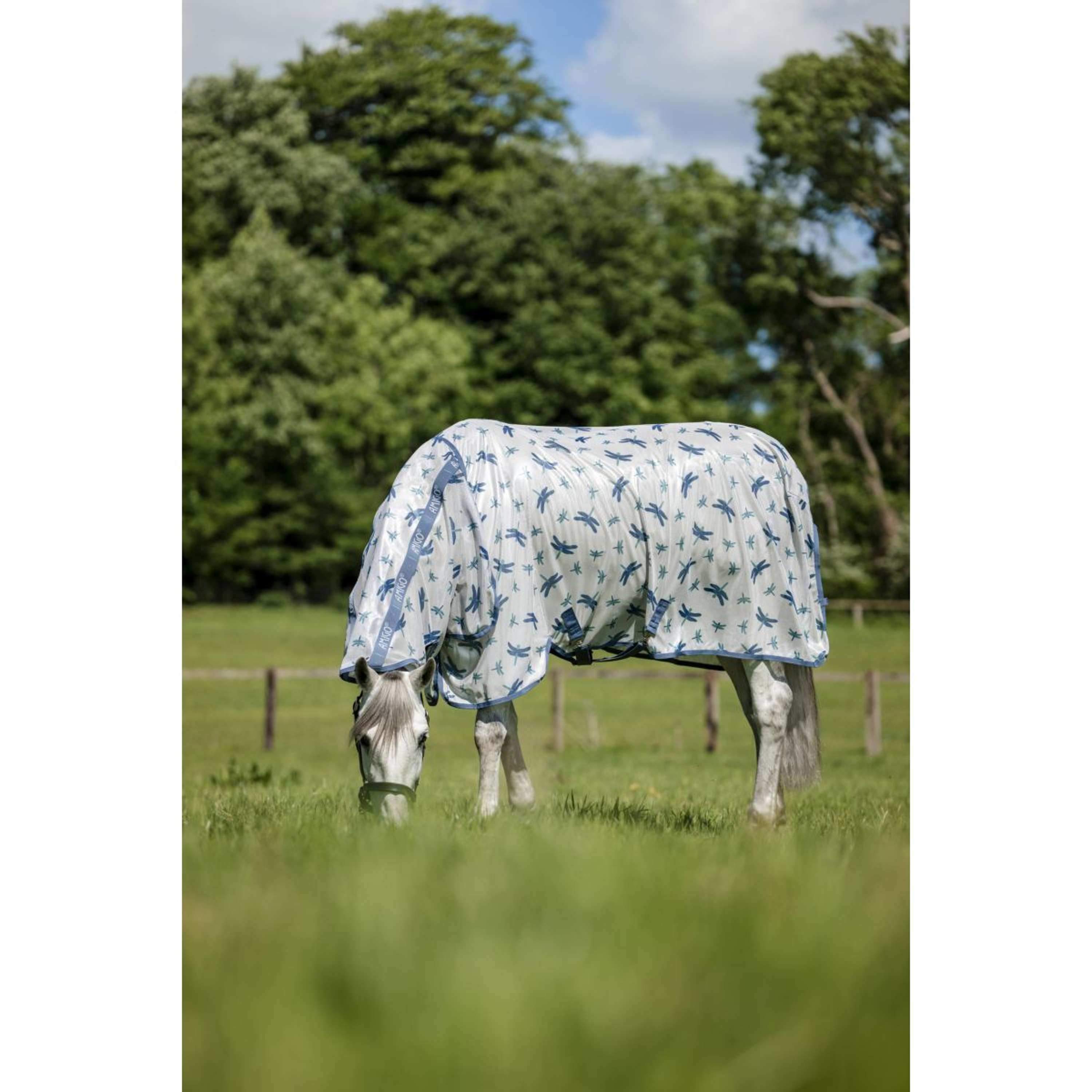 Amigo Fly Rug Integrated Dragonfly Print/Silver/Blue/Sage