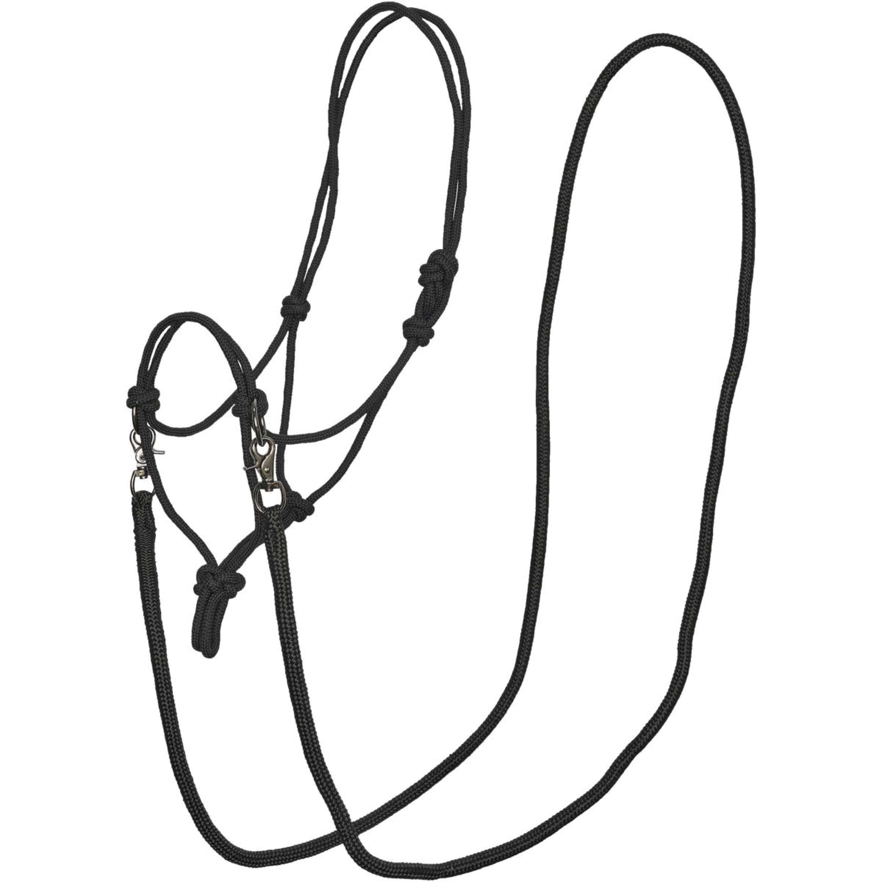 Imperial Riding Rope Halter IRHFree Ride with Reins Black