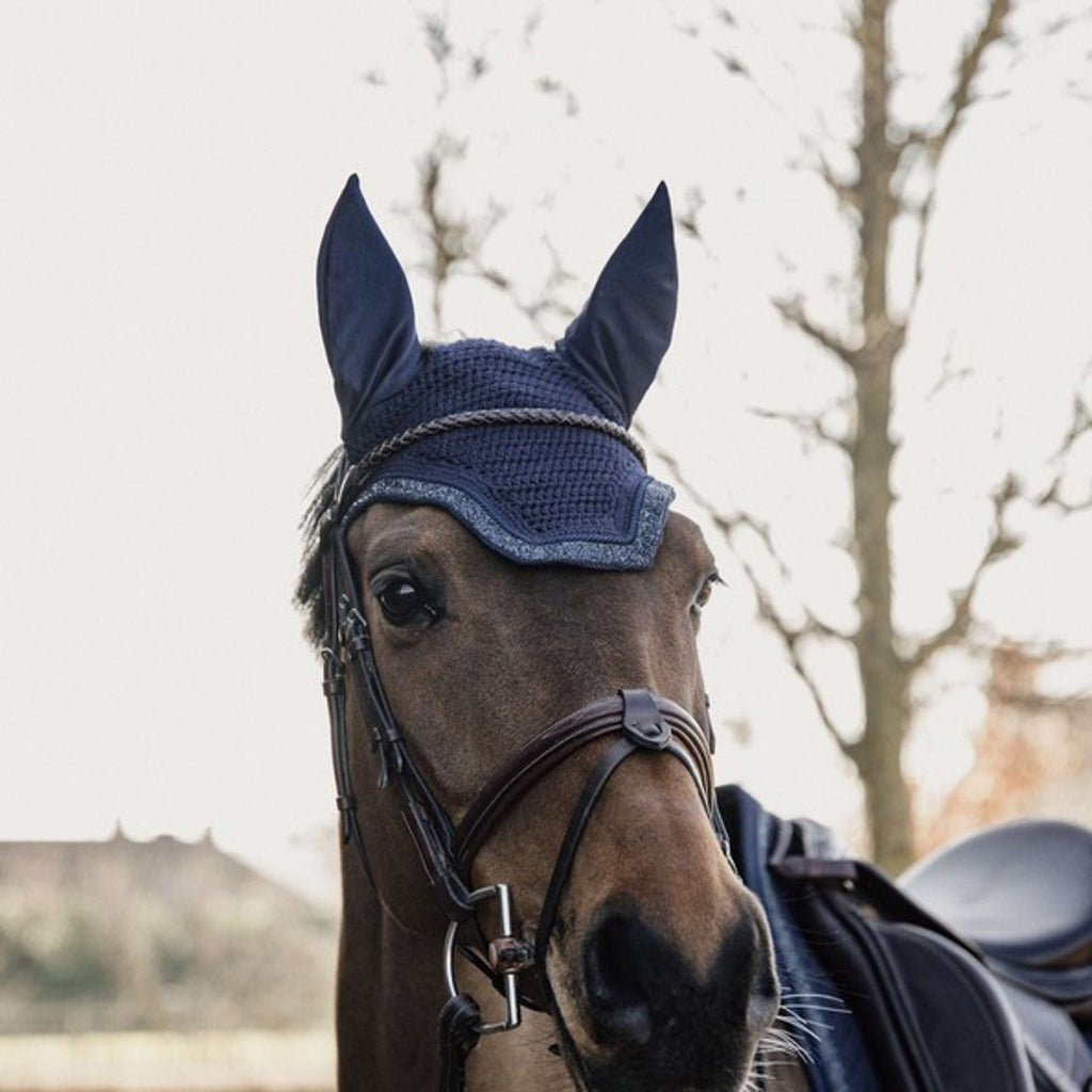 Kentucky Ear Bonnet Wellington Glitter Stone Dark Navy