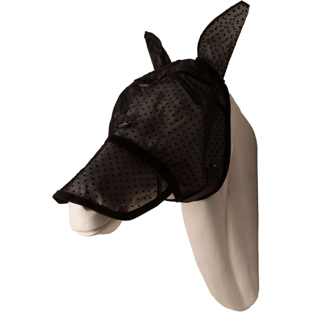 Kentucky Fly Mask Heart with Ears and Nose Black