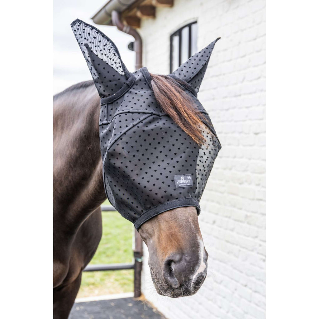 Kentucky Fly Mask Heart with Ears and Nose Black