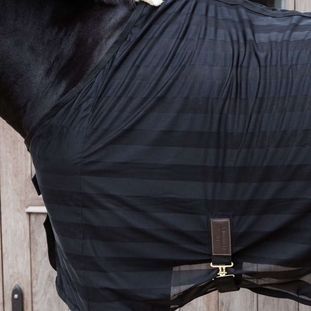 Kentucky Horsewear Fly Rug Light Striped Mesh Black