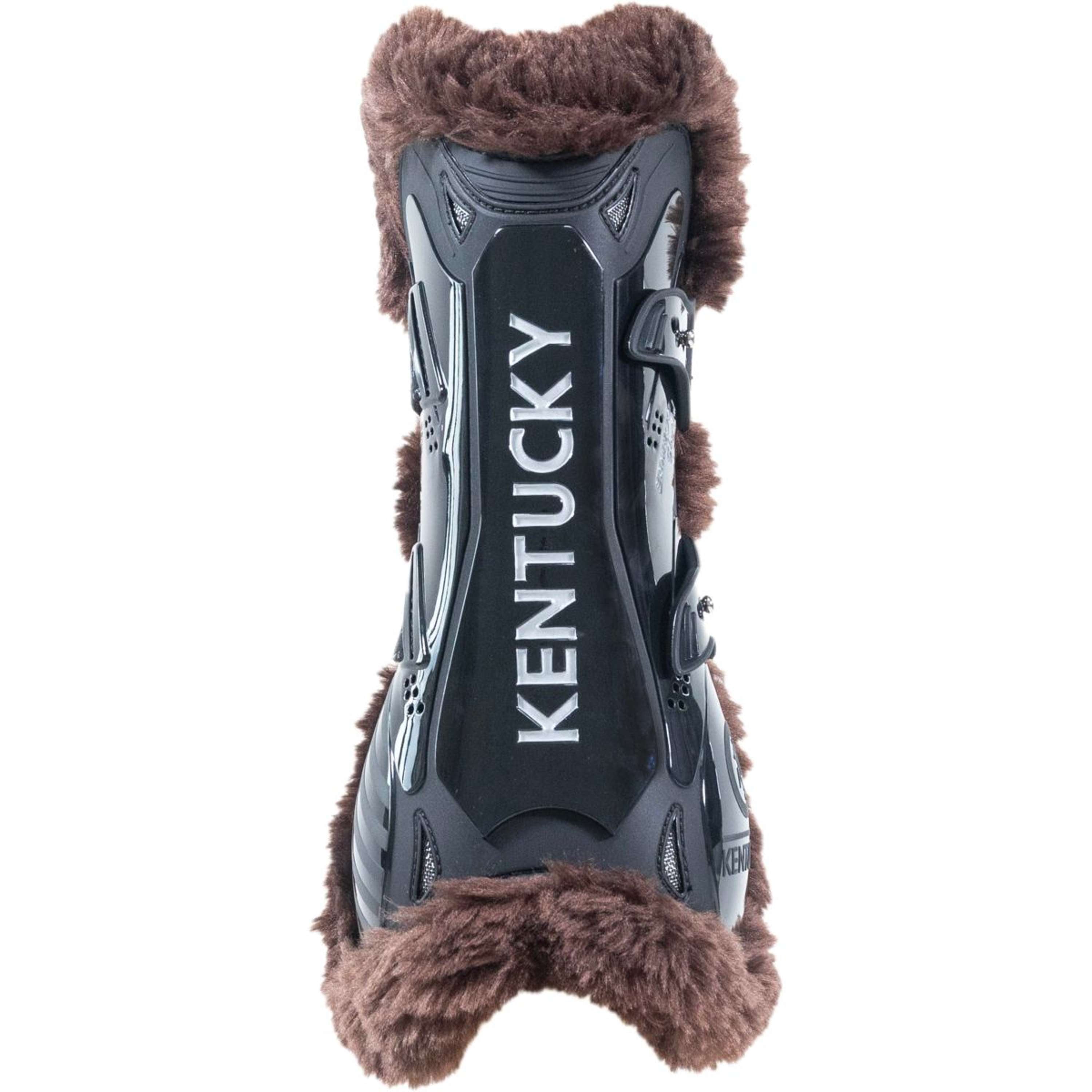 Kentucky Horsewear Tendon Boots Bamboo Elastic Vegan Sheepskin Black/Brown