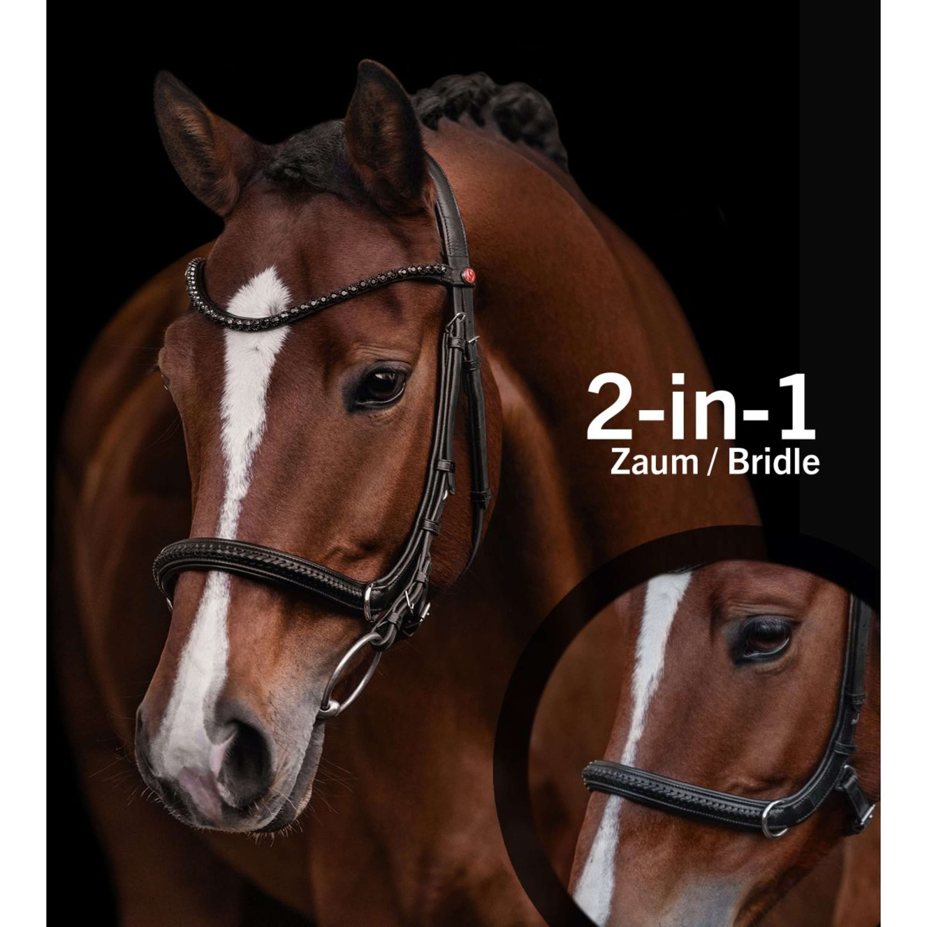 Kieffer Bridle Ultrasoft Ava 2-in-1 Black