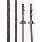 LeMieux Reins Soft Rubber with Stoppers Havana/Silver