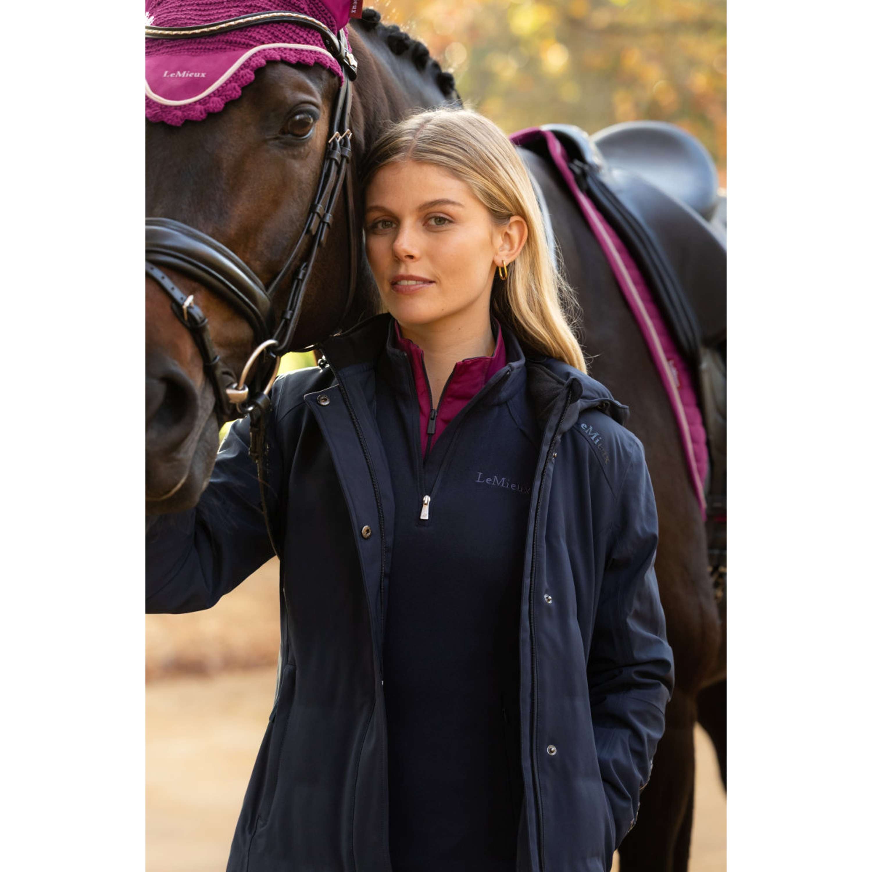 LeMieux Long Coat Erin Waterproof Padded Navy