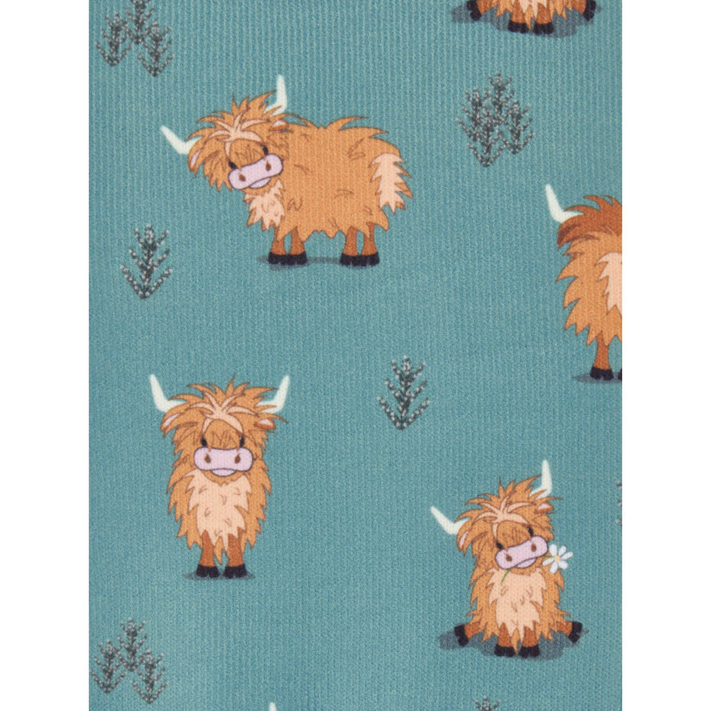 LeMieux Riding Socks Footsie Highland Cow/Aloe
