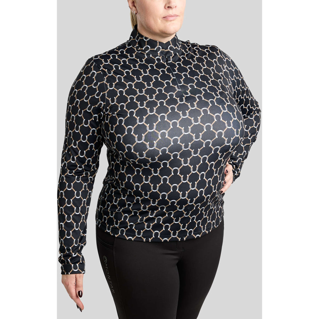 Montar Shirt MoFreya AO Printed Curve Long Sleeves Black