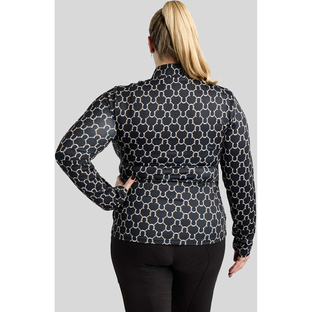 Montar Shirt MoFreya AO Printed Curve Long Sleeves Black