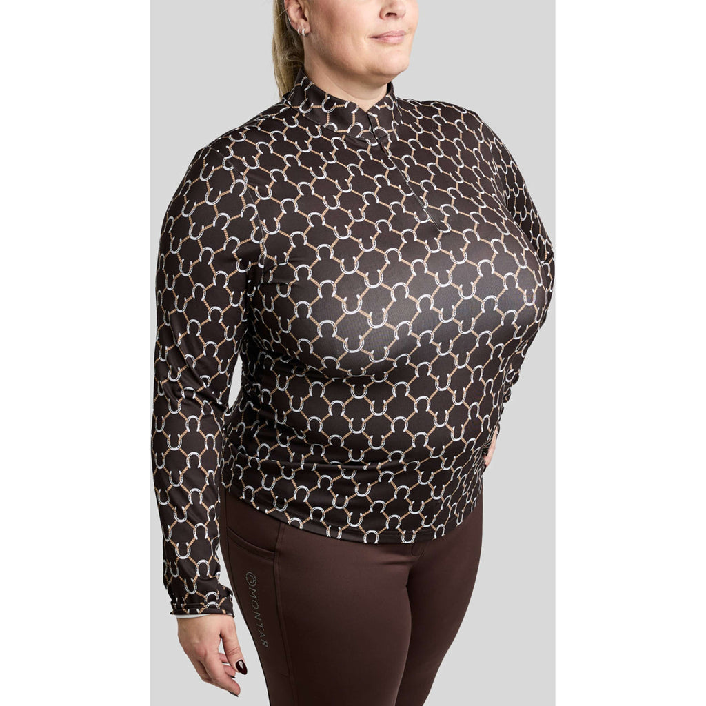 Montar Shirt MoFreya AO Printed Curve Long Sleeves Brown