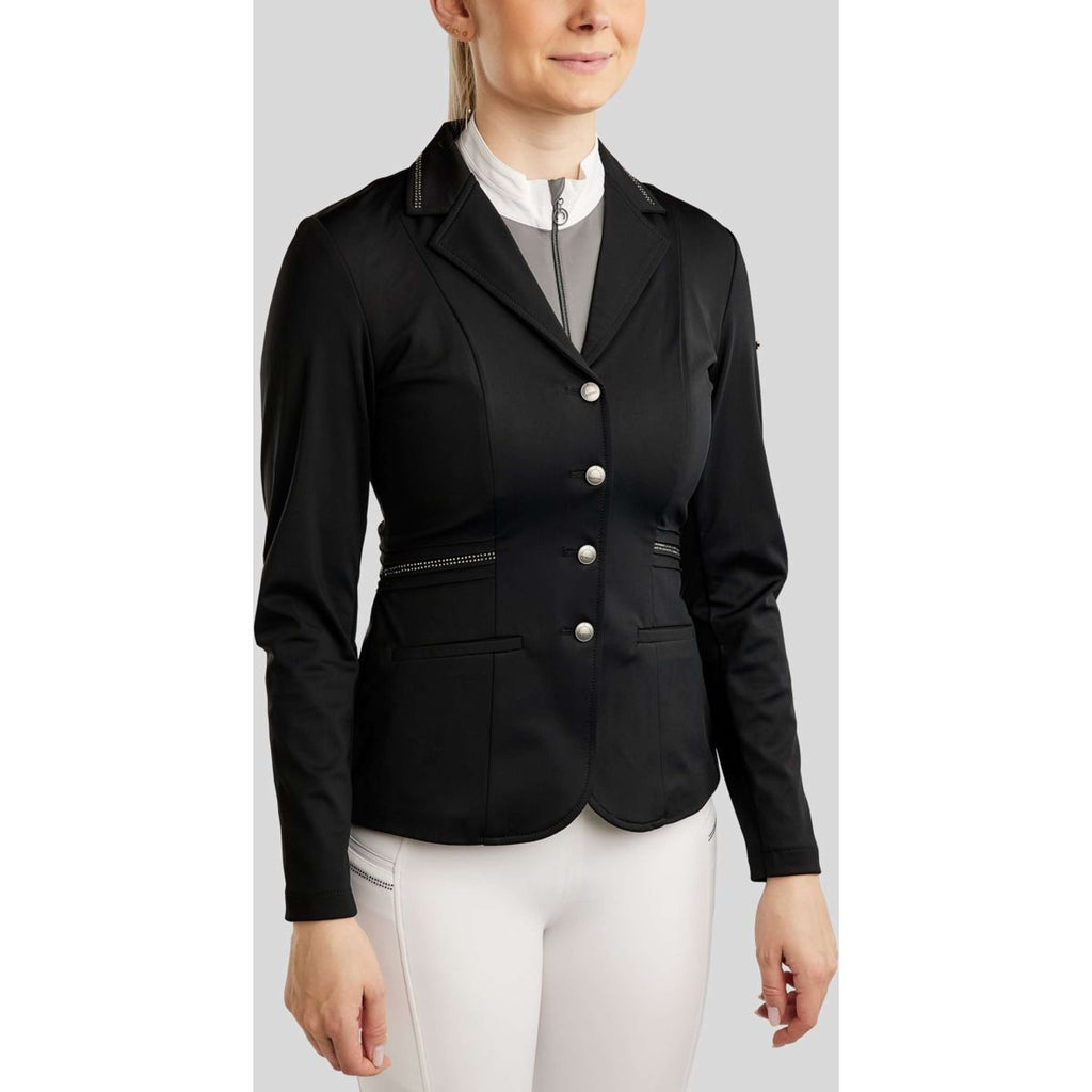 Montar Competition Jacket MoPearl Pintucks Gun Metal Crystals Black