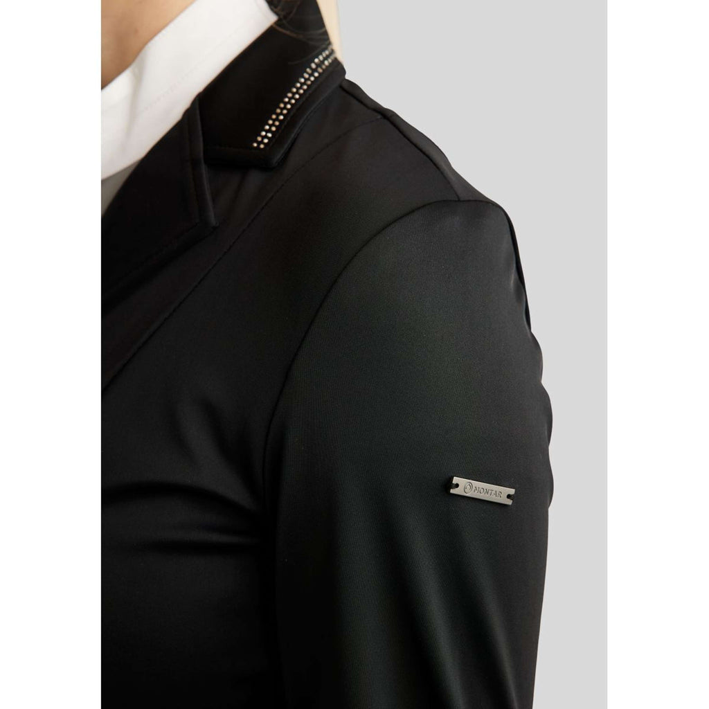 Montar Competition Jacket MoPearl Pintucks Gun Metal Crystals Black