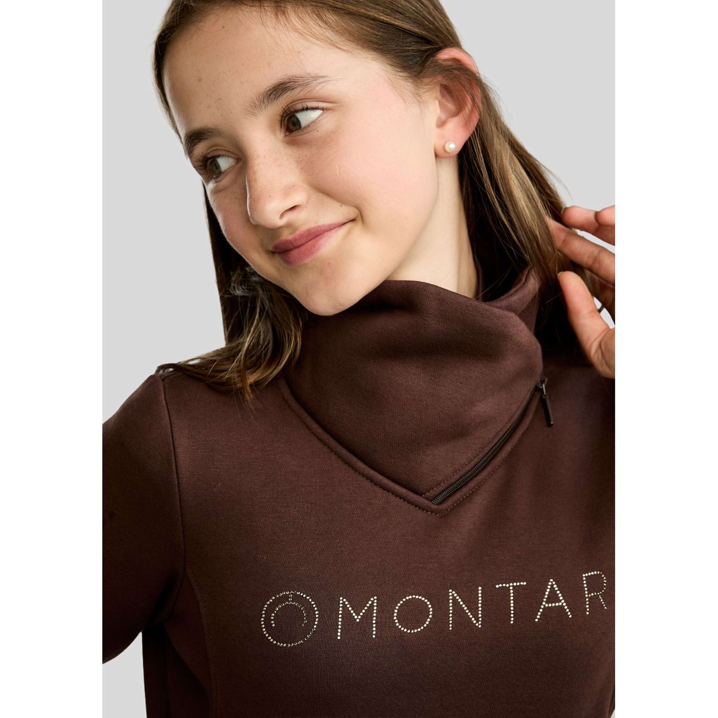 Montar Sweater MoNaja High Collar Golden Quartz Crystals Kids Black Peony