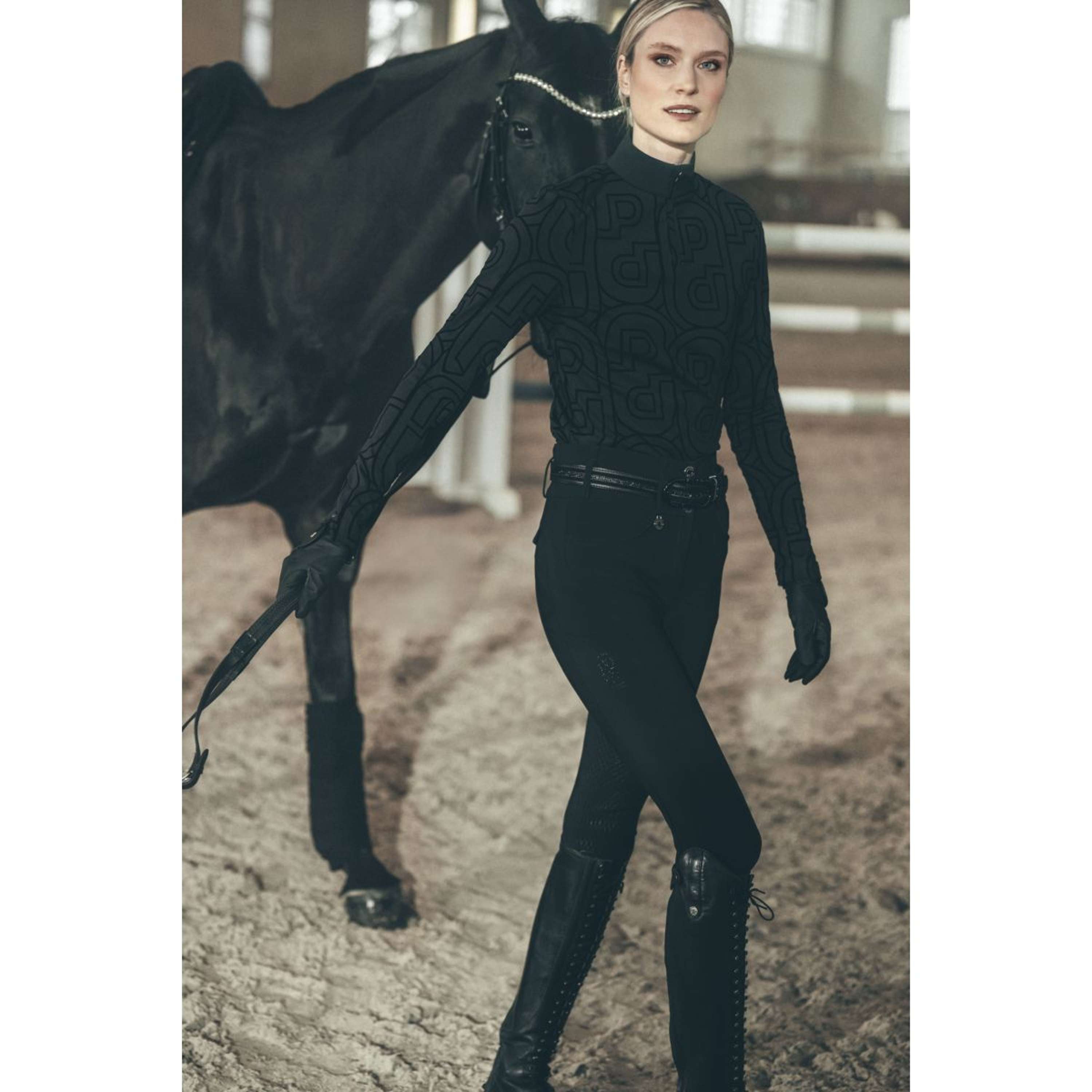 Pikeur Shirt Zip Print Selection AW26 Long Sleeves Black