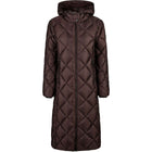 Pikeur Long Coat QuiltDiamond Selection AW26 Chocolate Brown