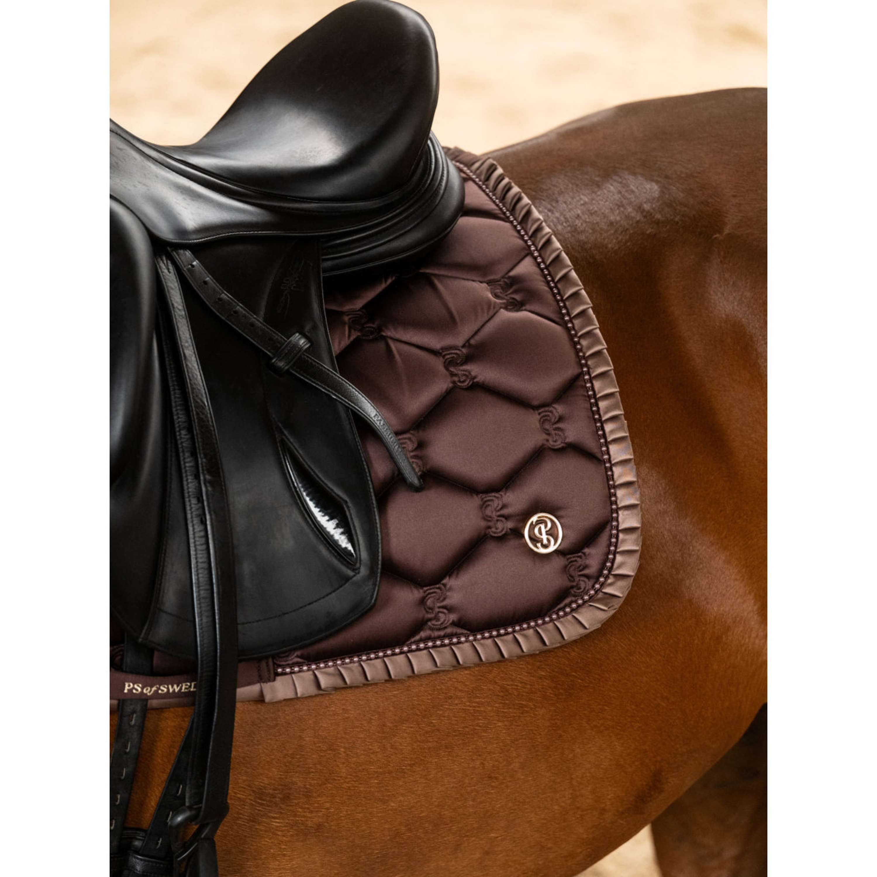 PS of Sweden Saddlepad Ruffle Pearl Dressage Earth Brown