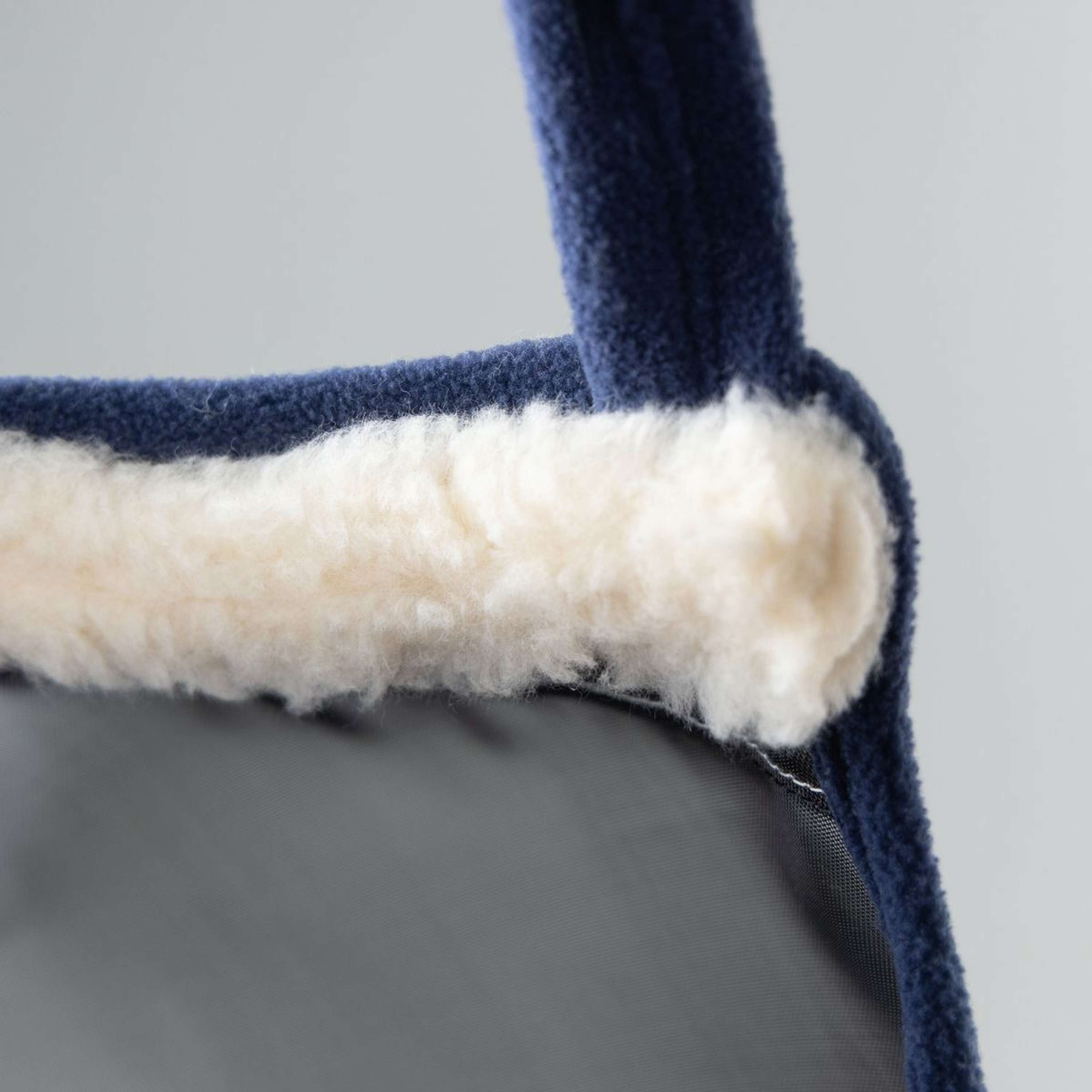 FlyGuard by Shires Fly Mask Pro Fine Mesh Earless with Fringe Navy