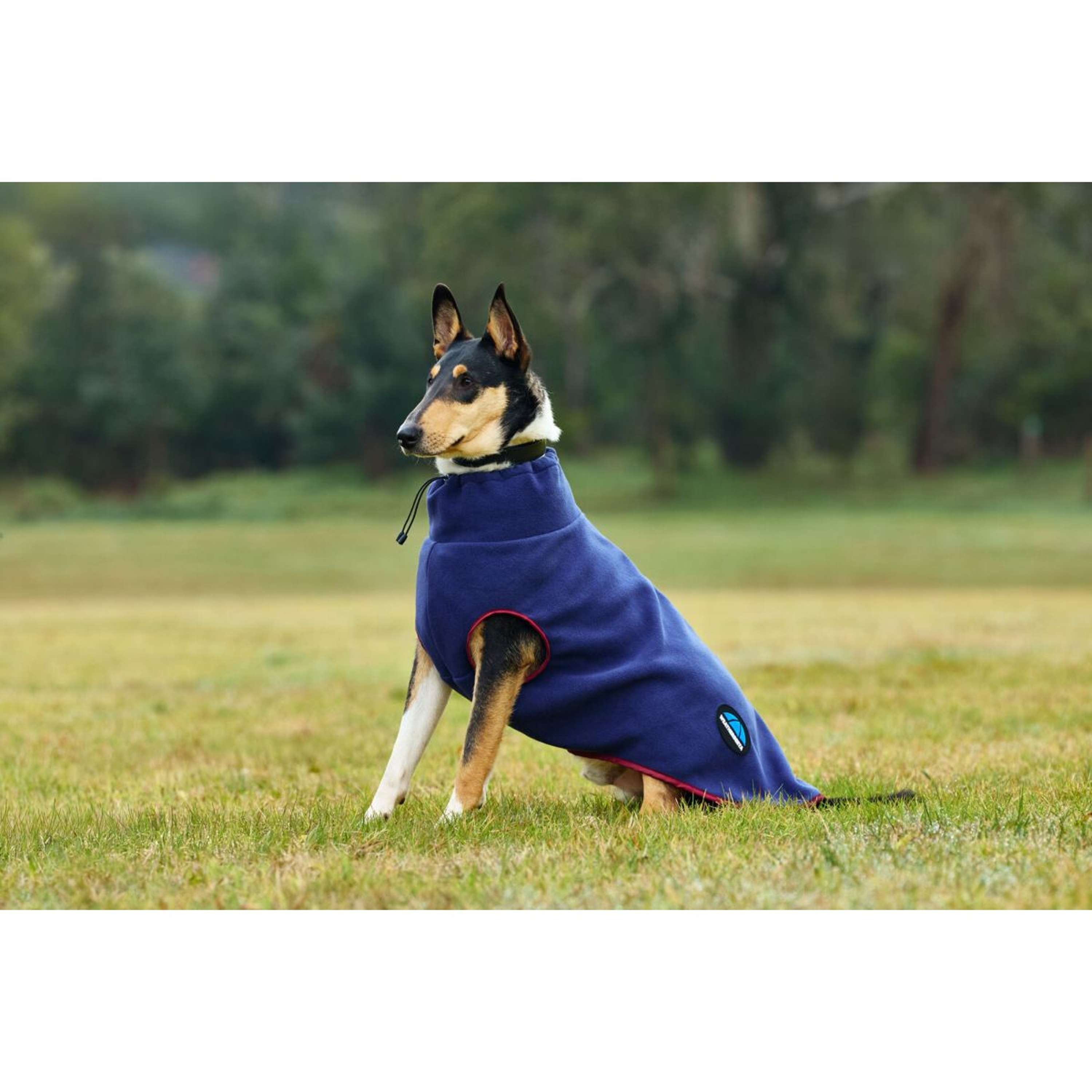WeatherBeeta Dog Rug ComFiTec Fleece Zip Navy/Burgundy