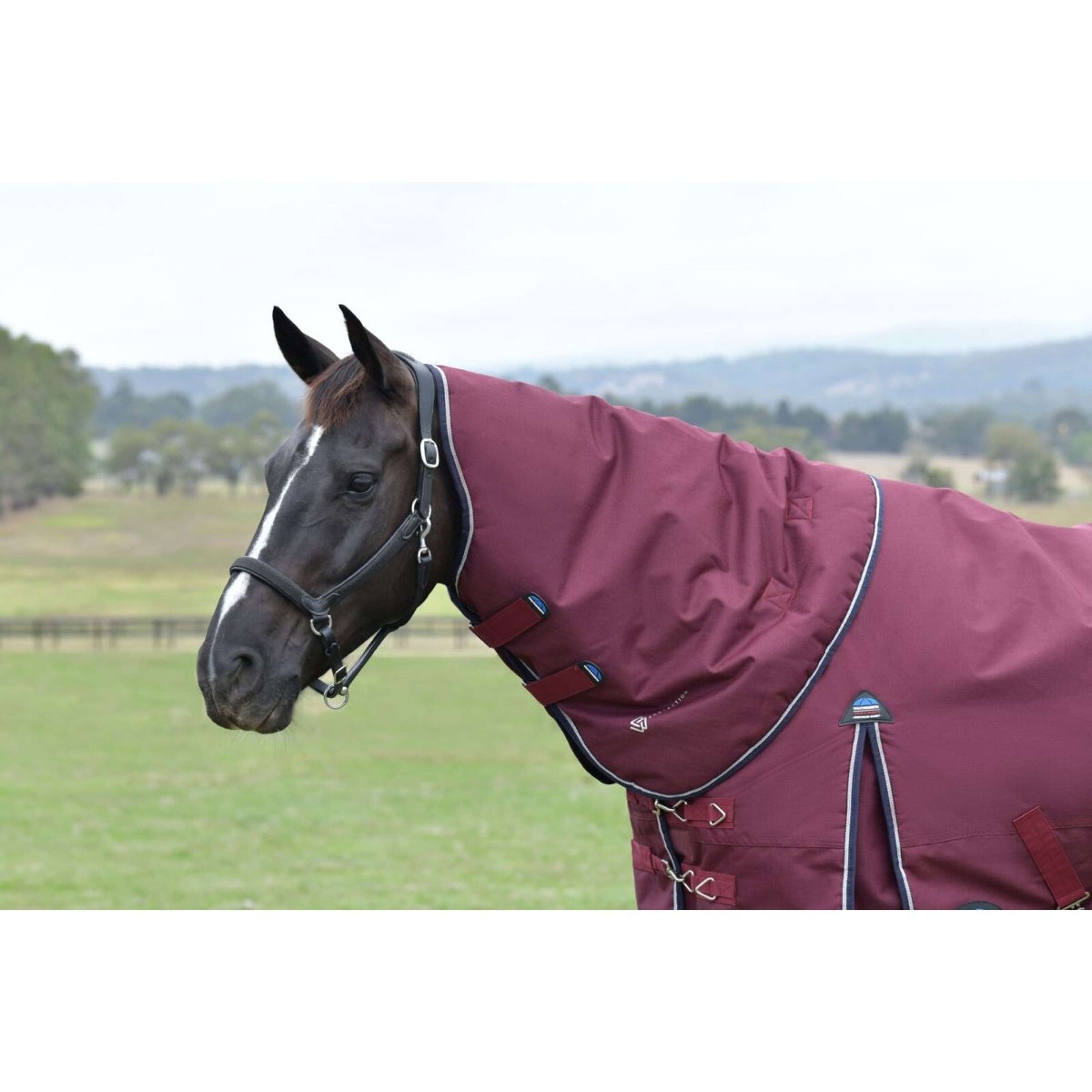 WeatherBeeta ComFiTec Essential Turnout Detach-A-Neck 220g Burgundy/Navy