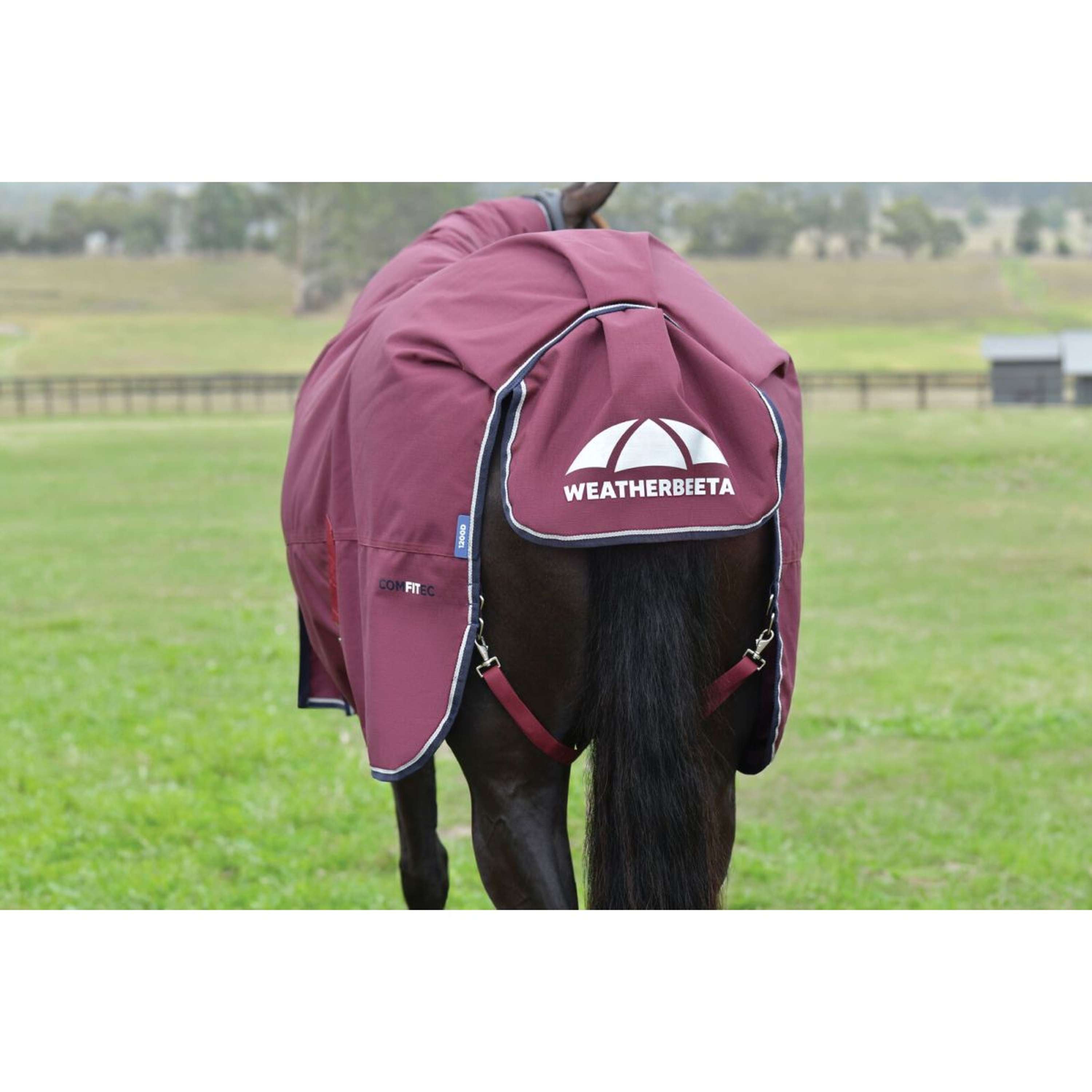 WeatherBeeta ComFiTec Essential Turnout Detach-A-Neck 220g Burgundy/Navy