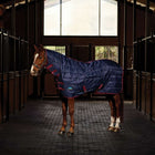 WeatherBeeta Stable Rug ComFiTec 210D Channel Quilt Combo Neck 220g Navy/Burgundy
