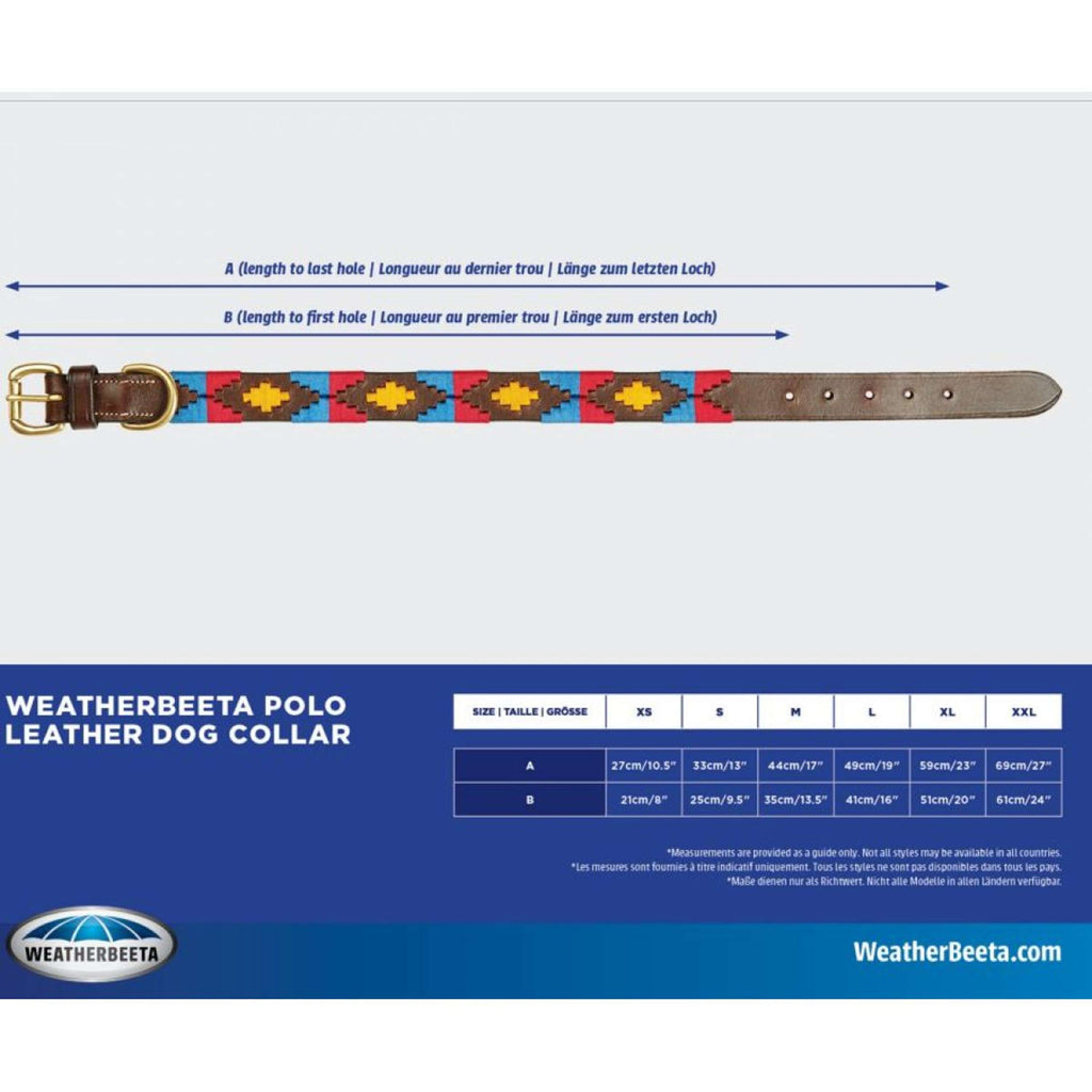 WeatherBeeta Collar Polo Leather Cowdray/Brown/Pink/Blue/Yellow