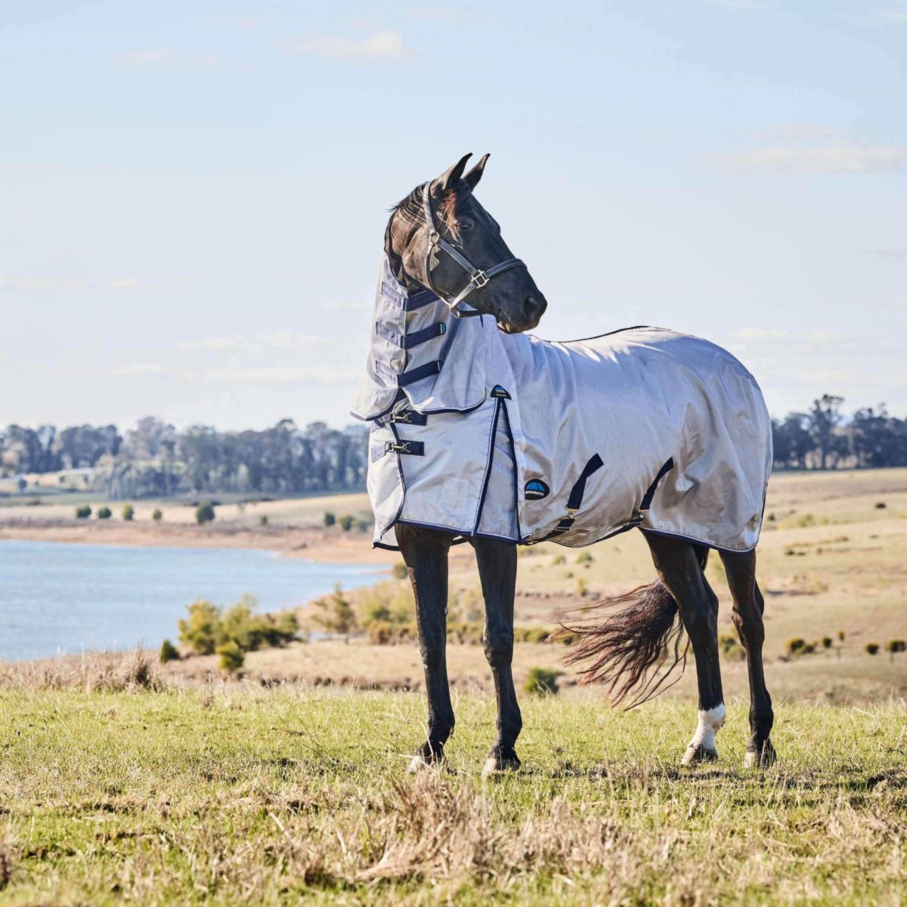 WeatherBeeta Fly Rug ComFiTec Hexi Combo Silver/Navy/White