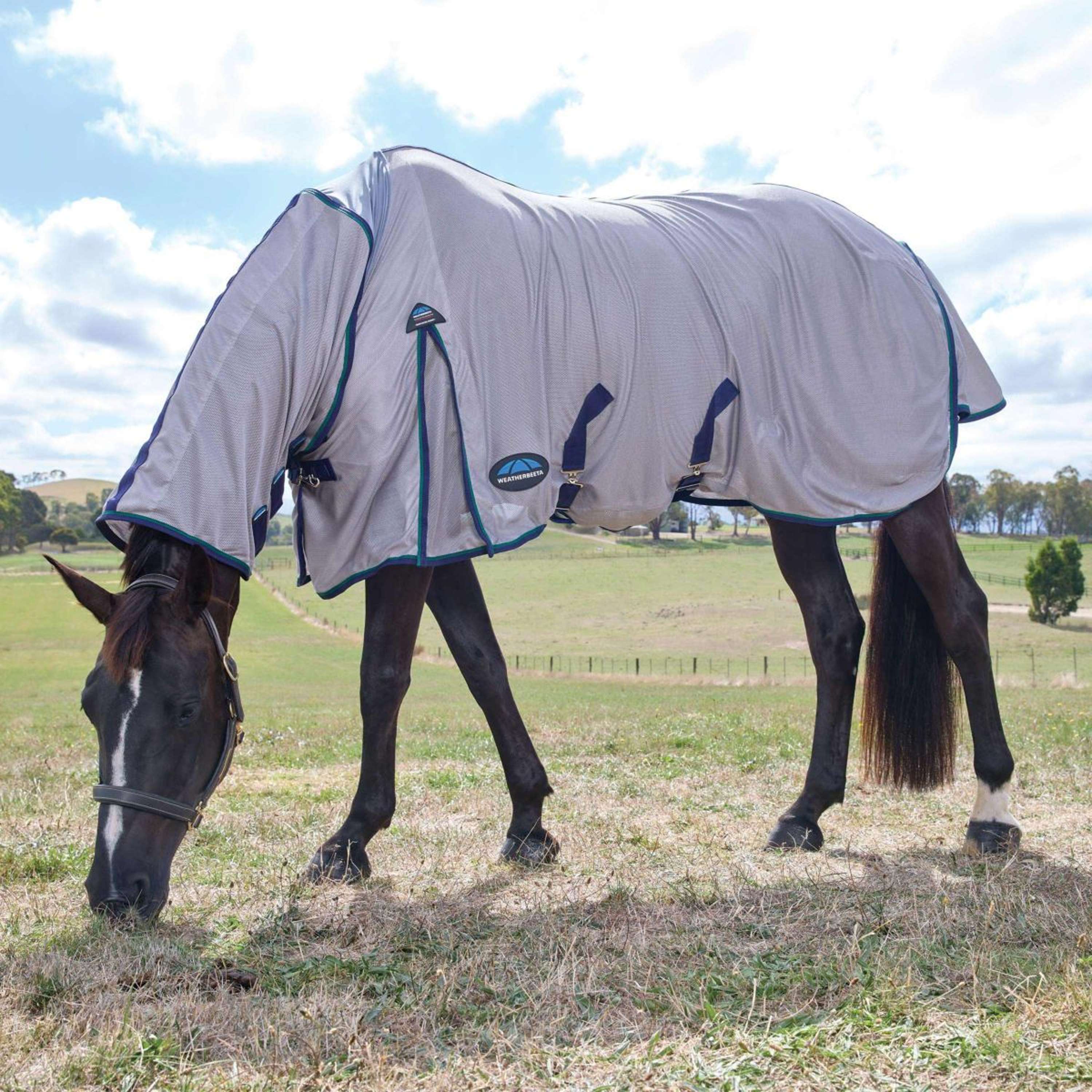 WeatherBeeta Fly Rug ComFiTec Zephyr Combo Grey/Navy/Forest Green